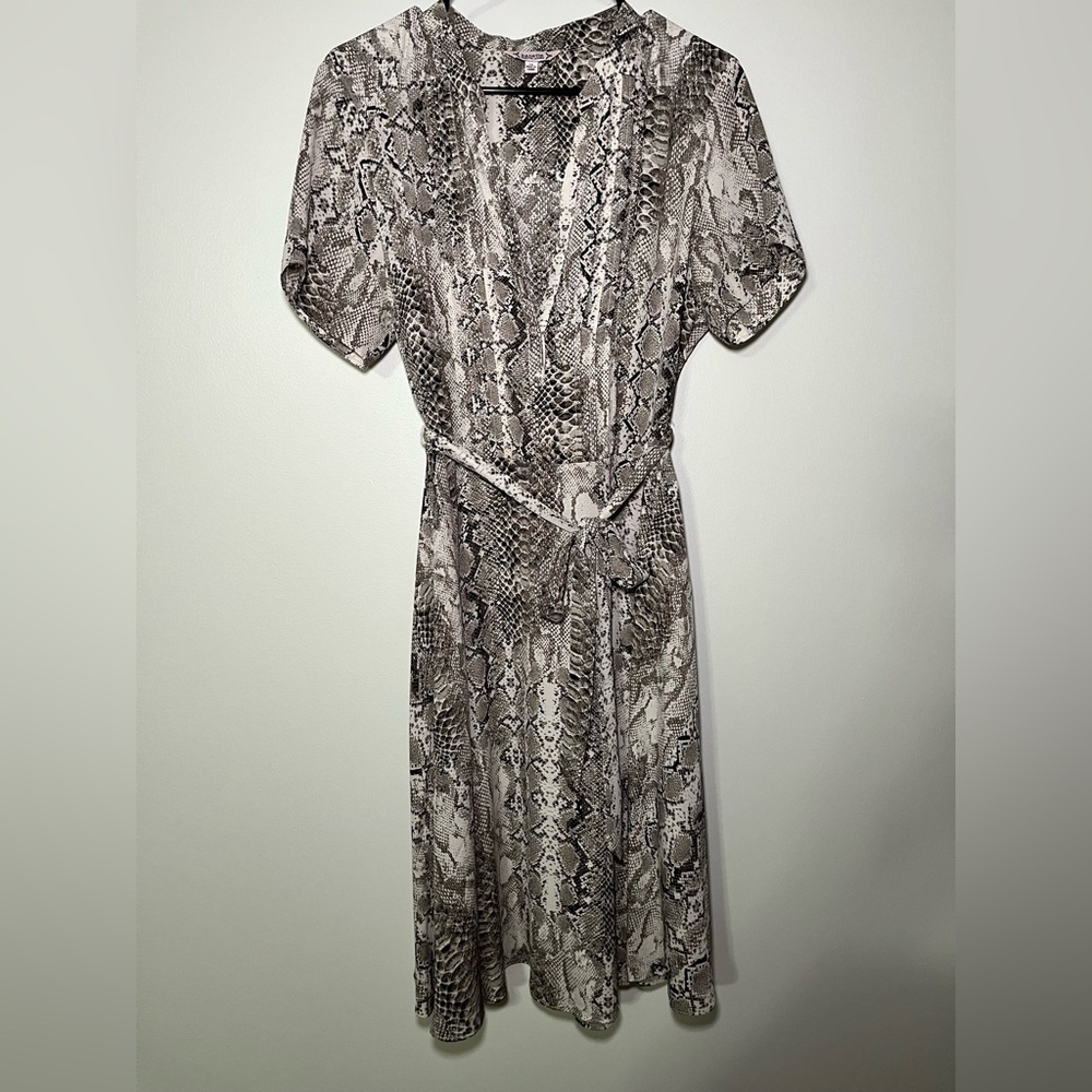 Snake Print Wrap Dress